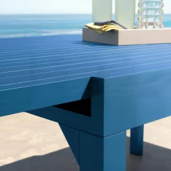 MOBELLIA Table de jardin extensible en aluminium 8 places (90/180 x 90 cm) Murano Bleu pétrole Best