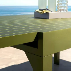 MOBELLIA Table de jardin extensible en aluminium 8 places (90/180 x 90 cm) Murano Vert olive Outlet