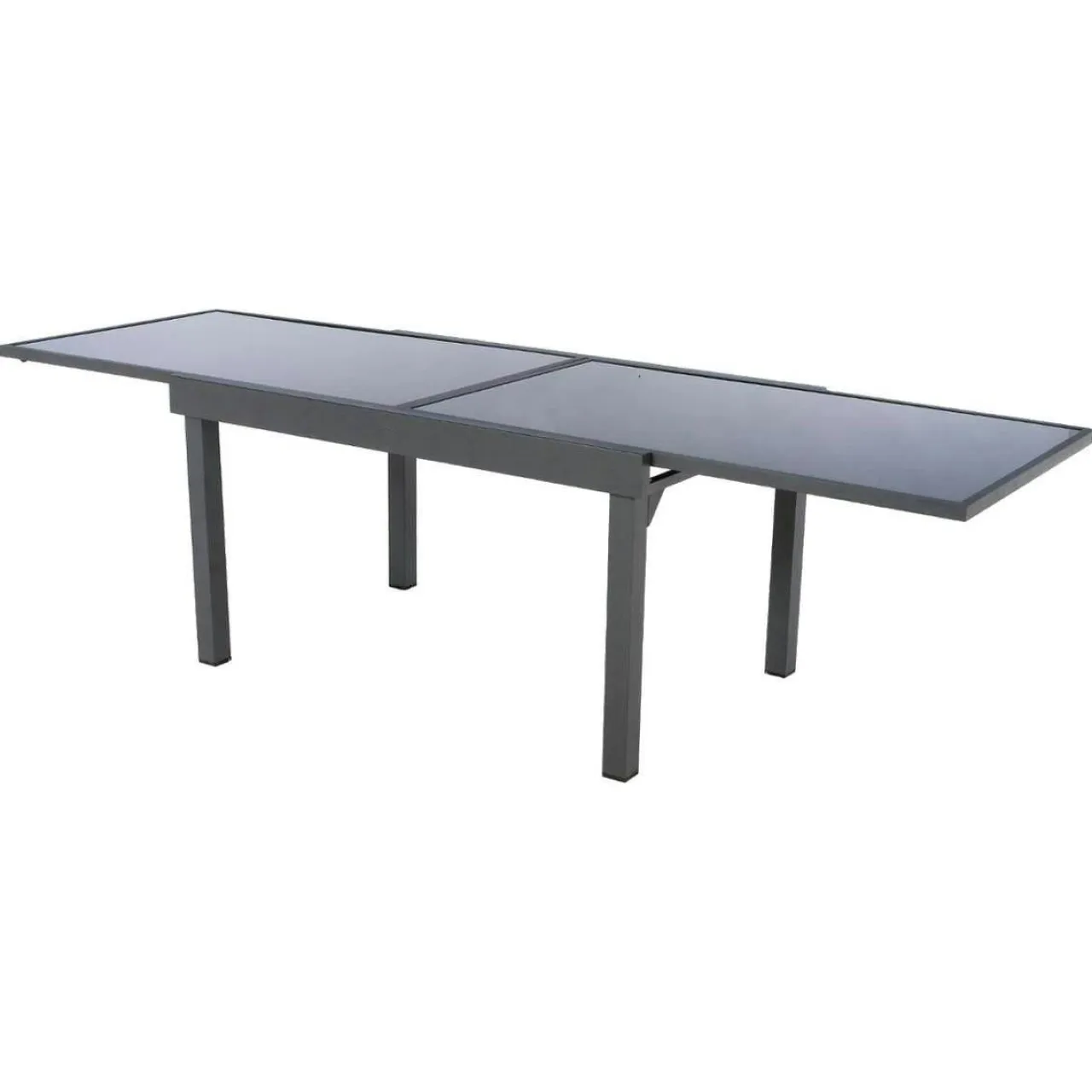 MOBELLIA Table de jardin extensible en verre 12 places (200/320 x 100 cm) Murano Gris Anthracite Clearance