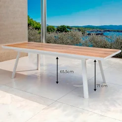 MOBELLIA Table de jardin extensible en aluminium 10 places (260 x 96 cm) Amalfi Blanc Best