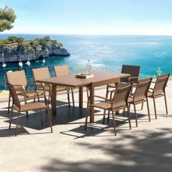 MOBELLIA Table de jardin extensible en aluminium 8 places (90/180 x 90 cm) Murano Bronze Best