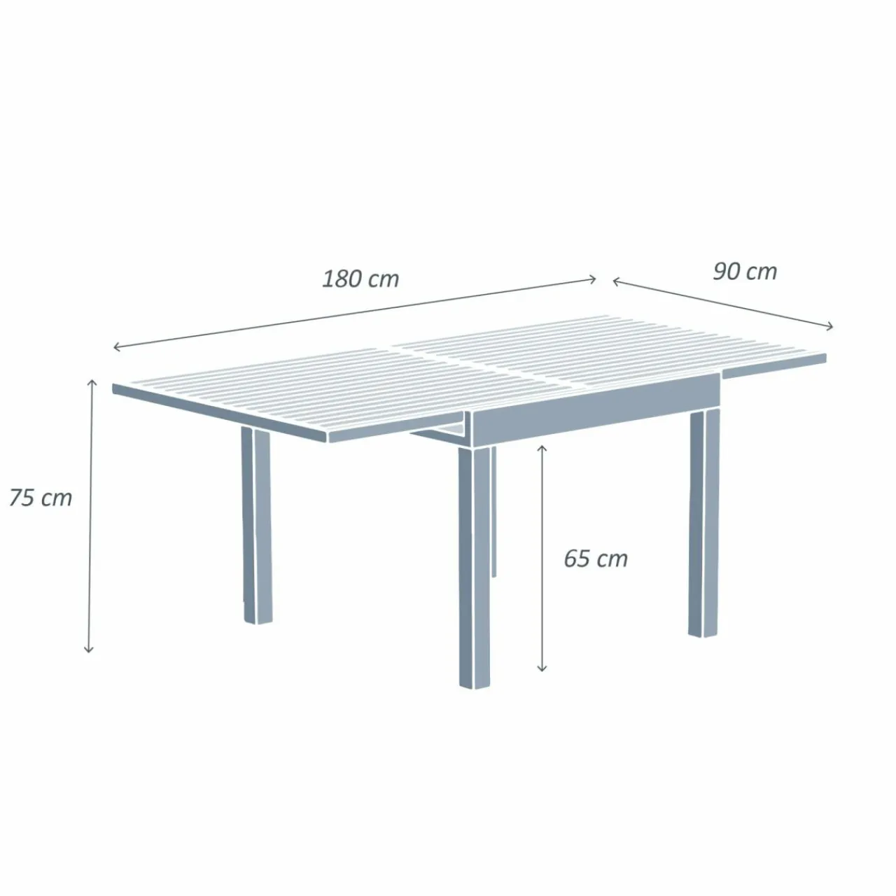 MOBELLIA Table de jardin extensible en aluminium 8 places (90/180 x 90 cm) Murano Bronze Best