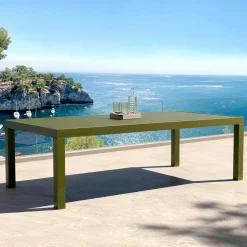 MOBELLIA Table de jardin rectangulaire aluminium 10 places (240 x 120 cm) Murano Vert olive Online