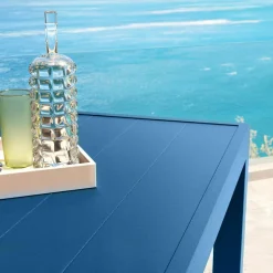 MOBELLIA Table de jardin rectangulaire aluminium 10 places (240 x 120 cm) Murano Bleu pétrole Discount
