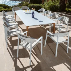 MOBELLIA Table de jardin rectangulaire en aluminium 10 places (240 x 120 cm) Monte Carlo Blanc Online