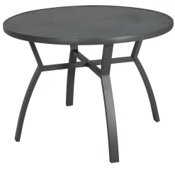 MOBELLIA Table de jardin ronde en aluminium 5 places (D105 cm) Murano Gris Anthracite Sale