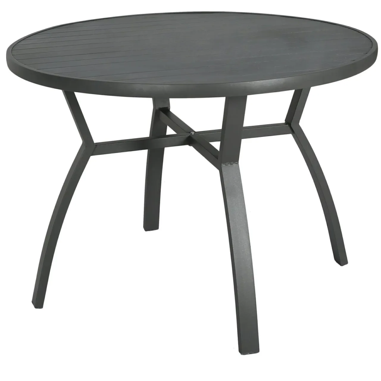 MOBELLIA Table de jardin ronde en aluminium 5 places (D105 cm) Murano Gris Anthracite Sale