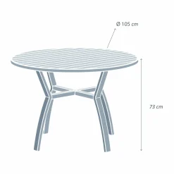MOBELLIA Table de jardin ronde en aluminium 5 places (D105 cm) Murano Gris Anthracite Sale