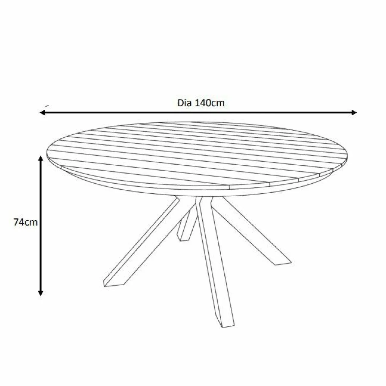 MOBELLIA Table de jardin ronde en aluminium et bois teck 8 places (D140 cm) Bali Gris Anthracite Outlet