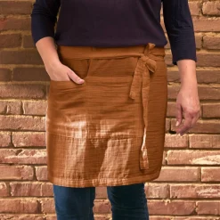 EMINZA Tablier avec poches gaze de coton Gaïa Abricot Outlet