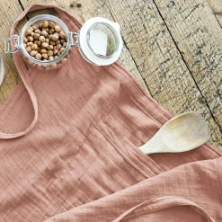 EMINZA Tablier avec poches gaze de coton Gaïa Rose Pêche Best