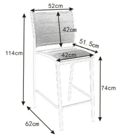 MOBELLIA Tabouret de jardin aluminium empilable Murano Gris Anthracite Clearance