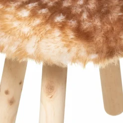Atmosphera cru017dateur d'intu017drieur for kids Tabouret enfant bois et fausse fourrure (H38 cm) Cerf Marron Outlet