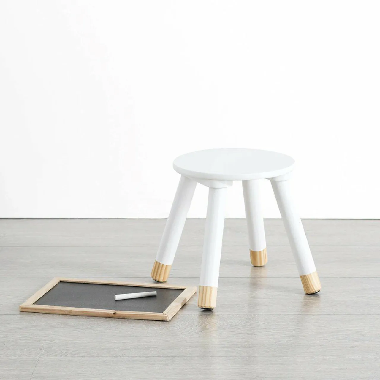 Atmosphera createur d'interieur for kids Tabouret enfant bois (H24 cm) Douceur Blanc Discount