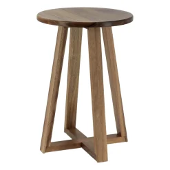 TENDANCE Tabouret plateau bois acacia (H43 cm) Lina Marron New