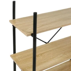 OSTARIA Étagère 3 niveaux bois et métal (H96.5 cm) Lola e Noir New