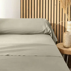 DOUCEUR D'INTERIEUR Taie de traversin coton bio (L185 cm) Biolina Taupe