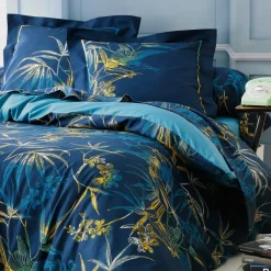 TRADILINGE Taie de traversin coton (L200 cm)Kimono e Bleu Online