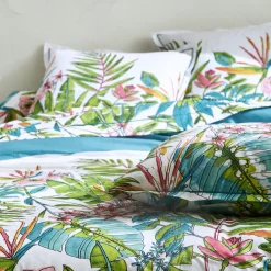 TRADILINGE Taie de traversin coton (L200 cm) Sumatra Paon Multicolore Online