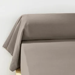 EMINZA Taie de traversin flanelle de coton (L185 cm) Nina Ficelle New