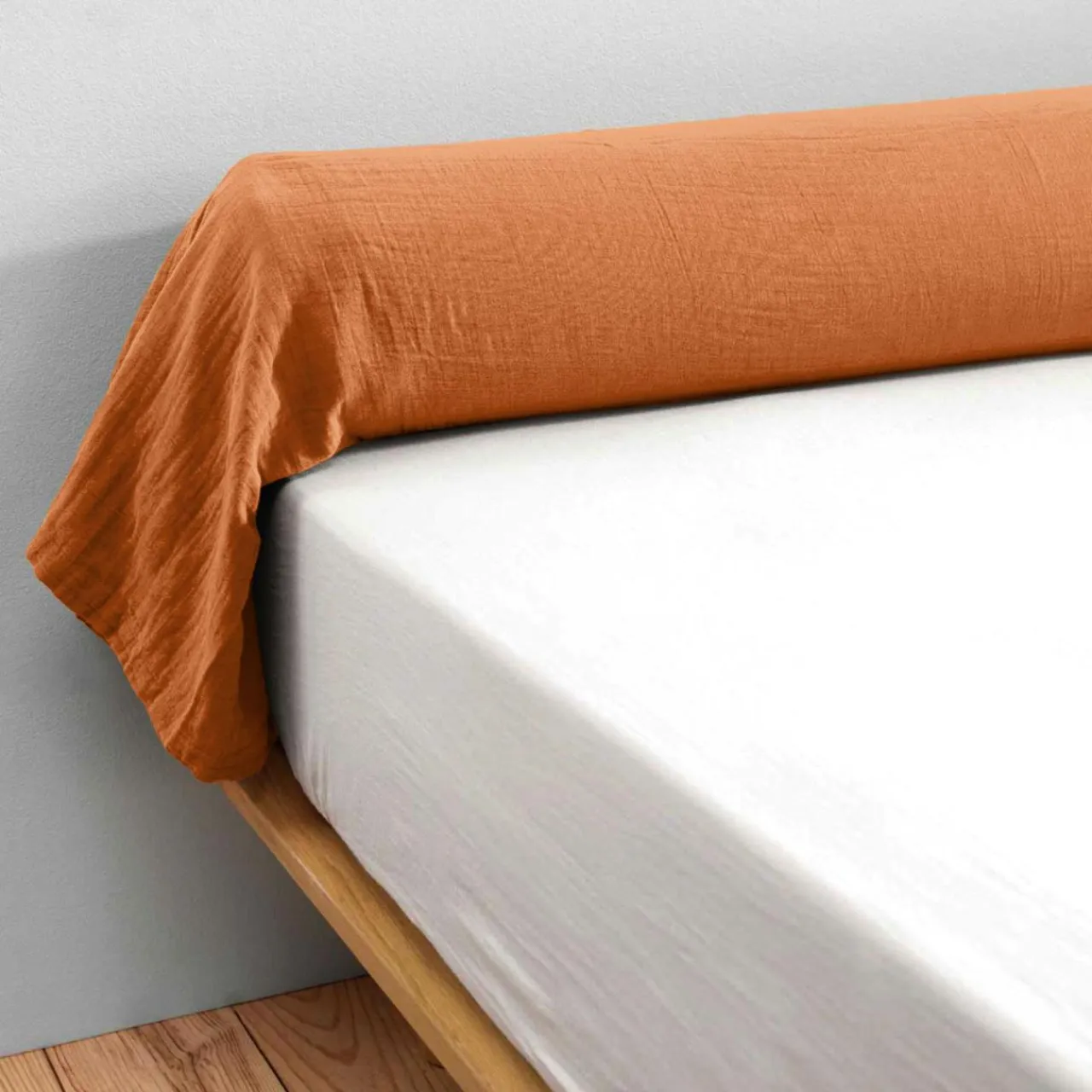 EMINZA Taie de traversin gaze de coton (L185 cm) Gaïa Abricot Outlet