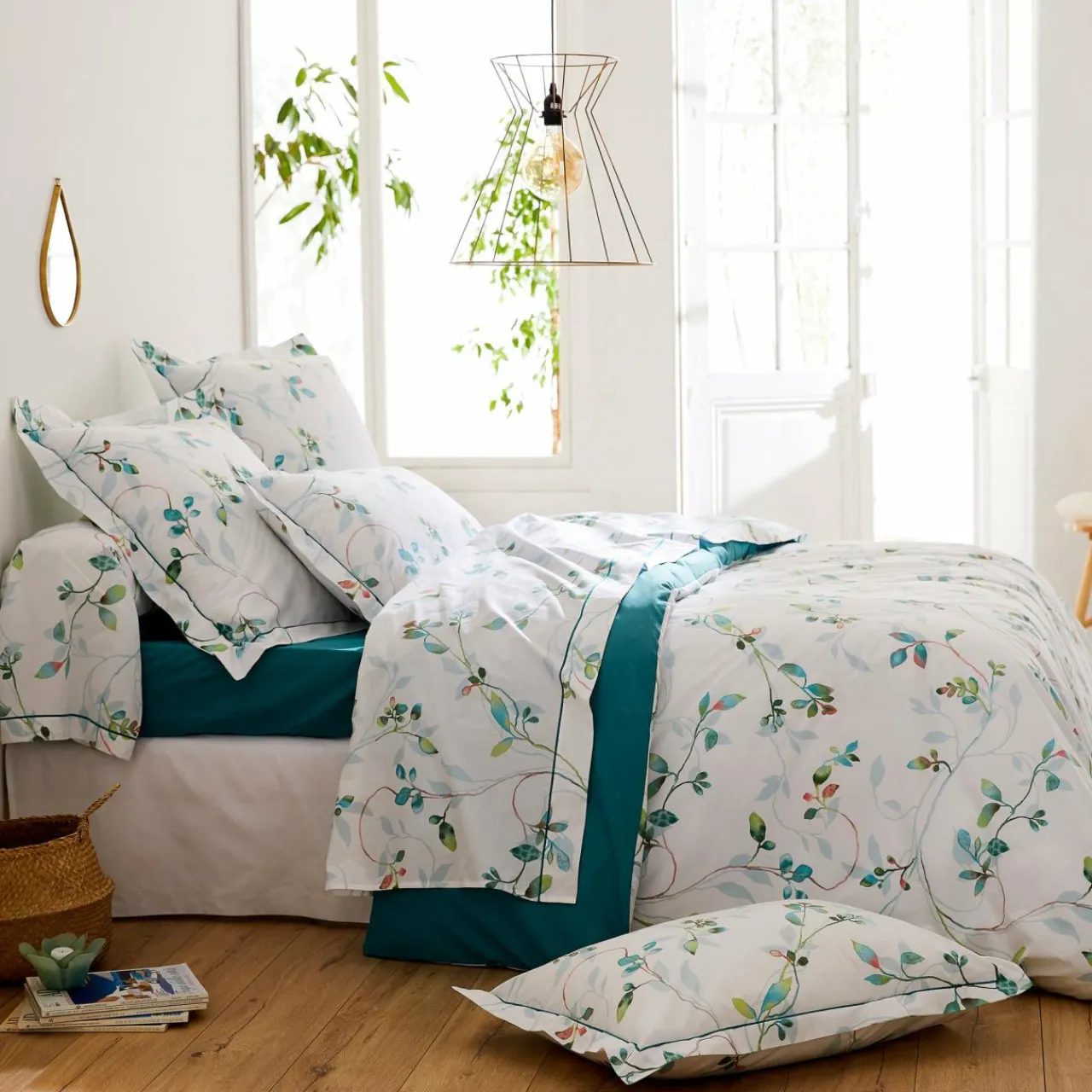 TRADILINGE Taie de traversin percale de coton (L200 cm) Flâner Vert émeraude Outlet
