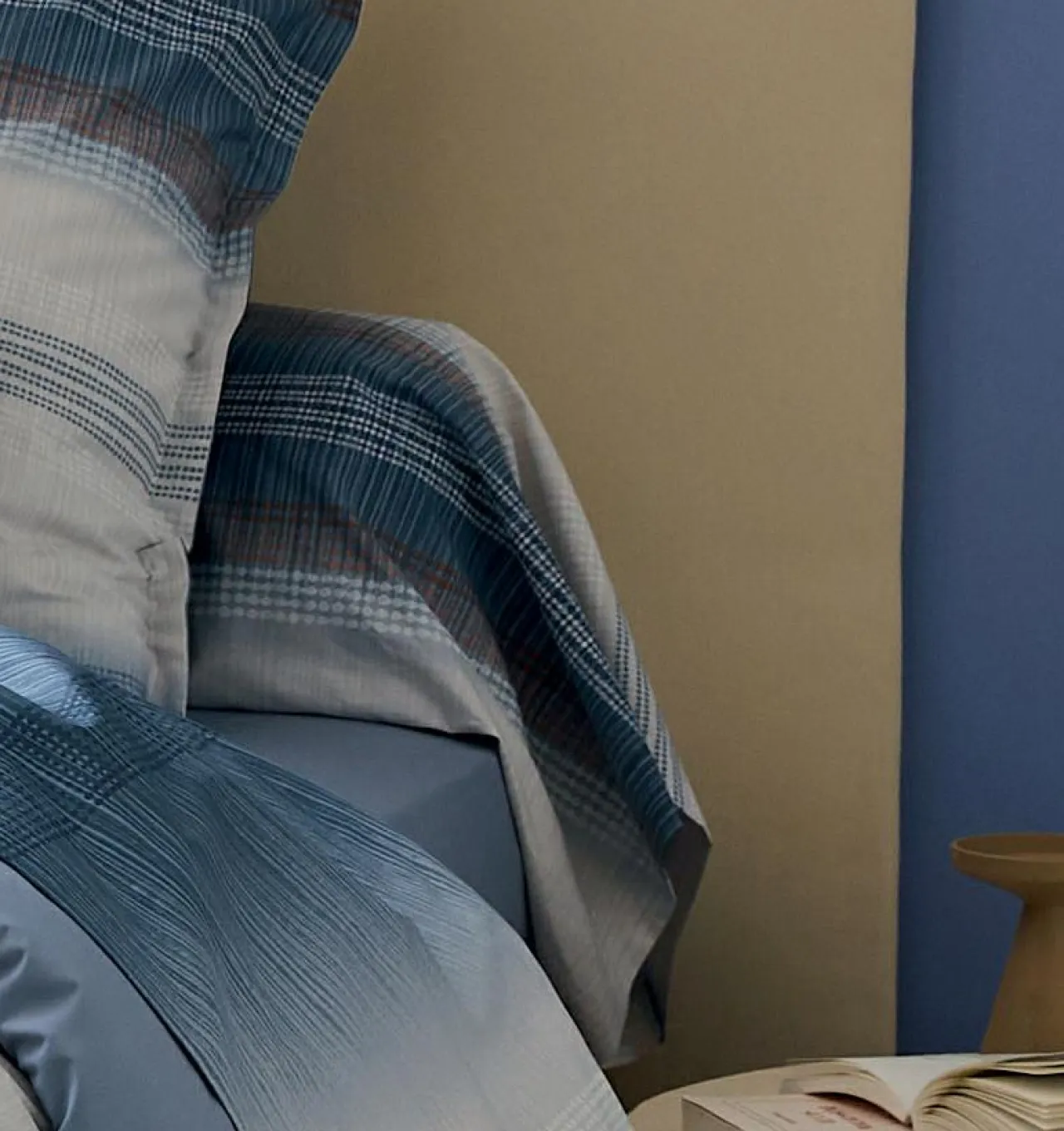 TRADI LINGE Taie de traversin percale de coton (200 cm) Esteban e Bleu Best