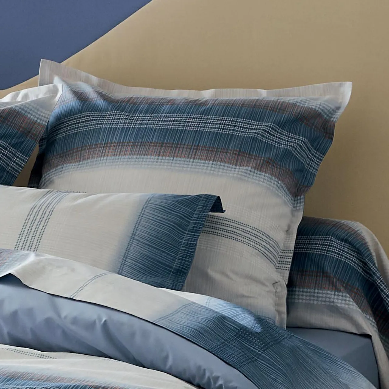 TRADI LINGE Taie de traversin percale de coton (200 cm) Esteban e Bleu Best