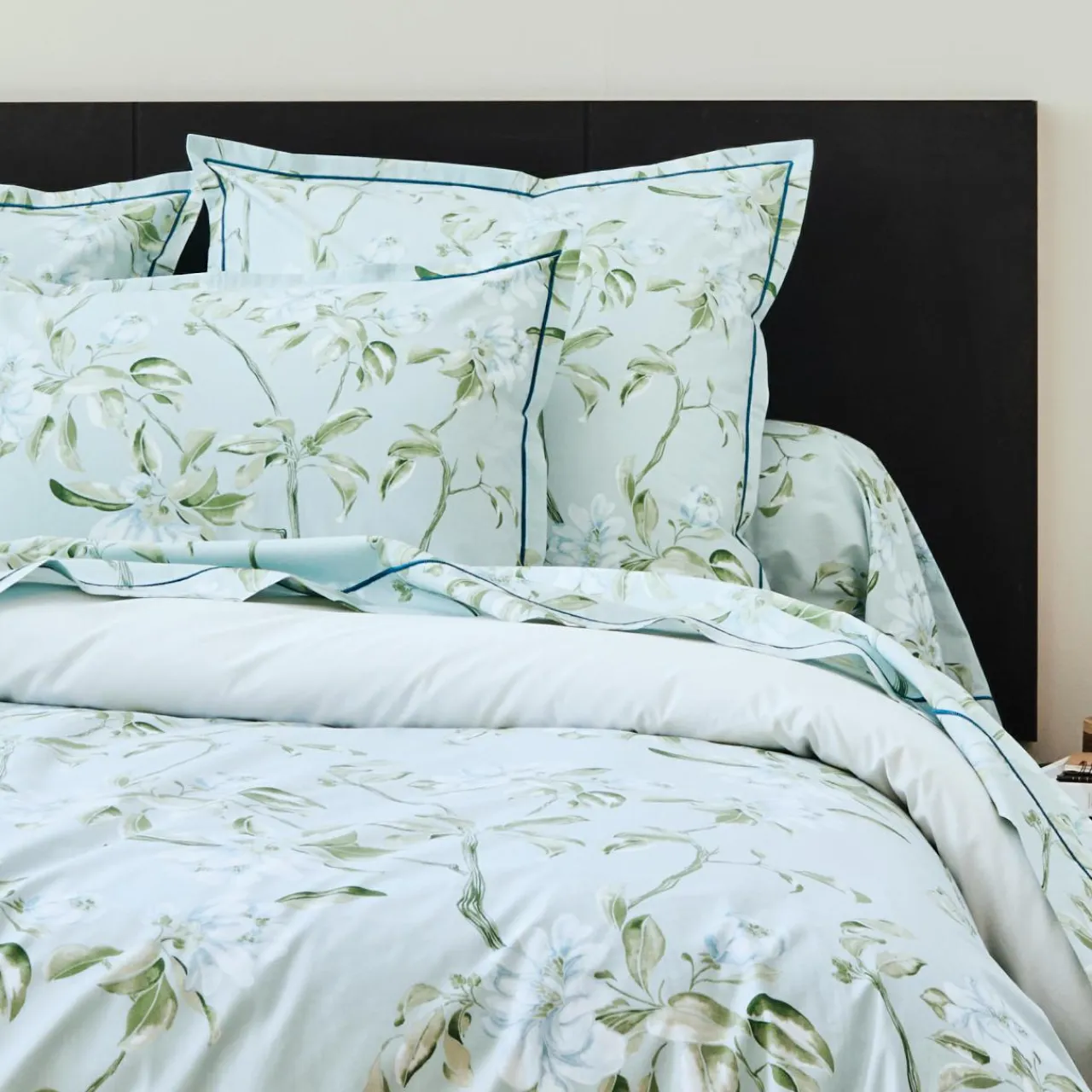 TRADILINGE Taie de traversin percale de coton (L200 cm) Eléna Nil e Vert Outlet