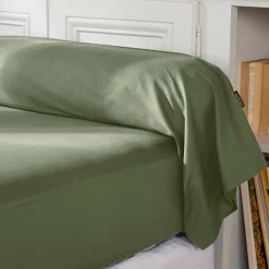 EMINZA Taie de traversin percale de coton (L185 cm) Cali Vert romarin Outlet
