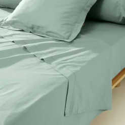 EMINZA Taie de traversin percale de coton (L185 cm) Cali Vert Eucalyptus