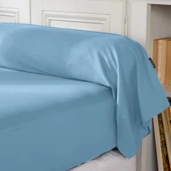 EMINZA Taie de traversin percale de coton (L185 cm) Cali Bleu Ciel Clearance