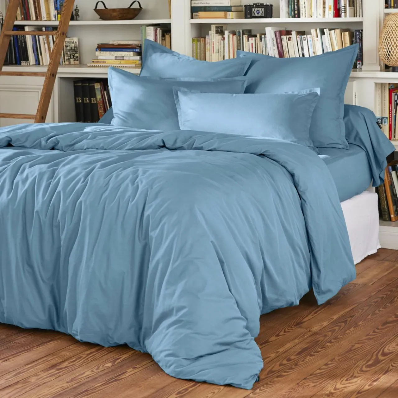 EMINZA Taie de traversin percale de coton (L185 cm) Cali Bleu Ciel Clearance