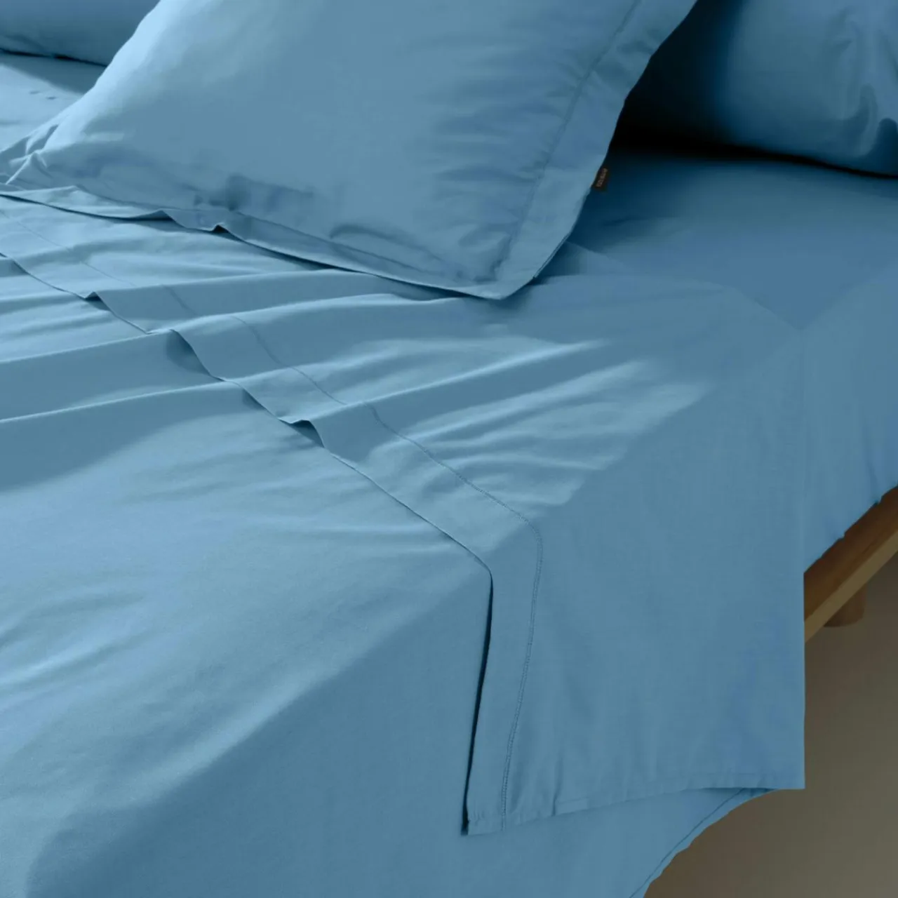 EMINZA Taie de traversin percale de coton (L185 cm) Cali Bleu Ciel Clearance