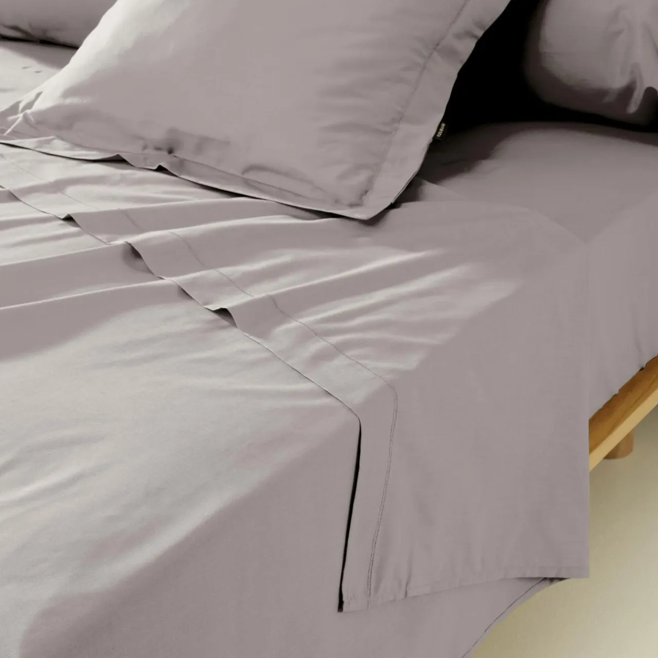 EMINZA Taie de traversin percale de coton (L185 cm) Cali Gris clair Best