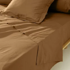 EMINZA Taie de traversin percale de coton (L185 cm) Cali Camel Hot