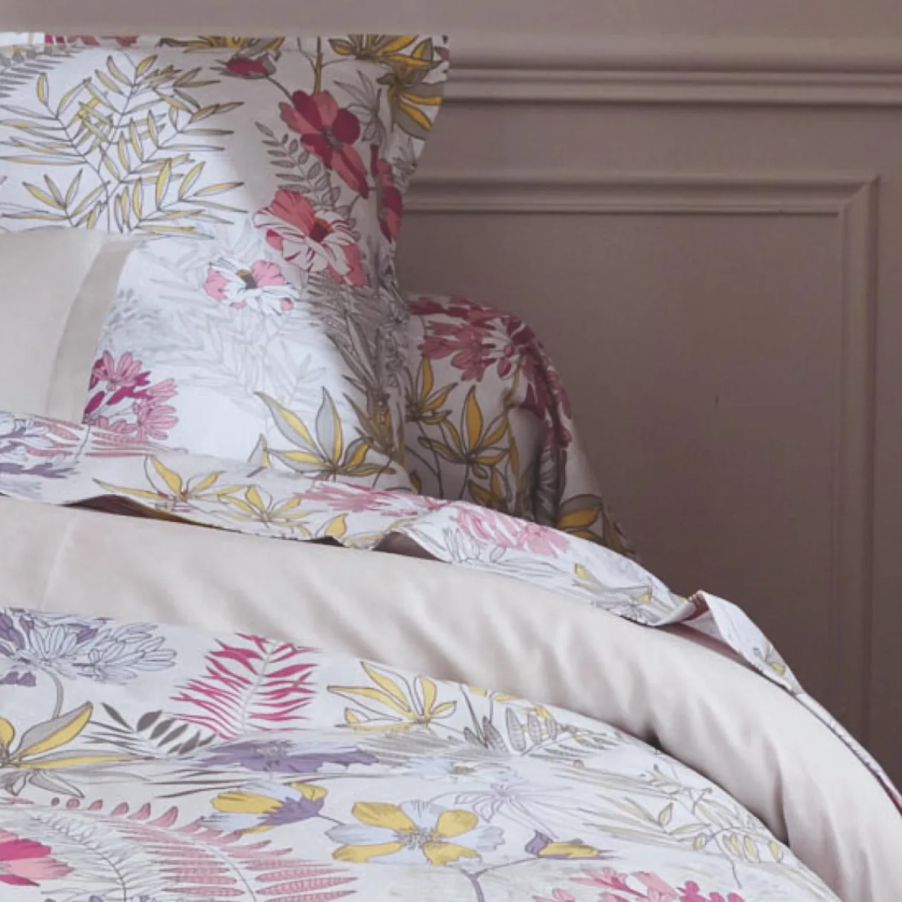 TRADILINGE Taie de traversin satin de coton (L200 cm) Anaïs Multicolore