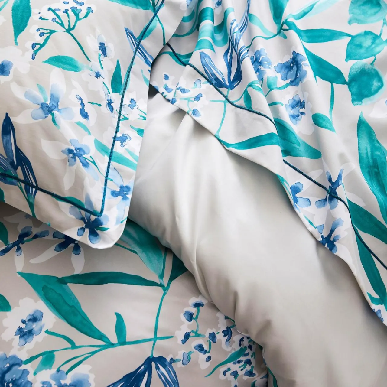 TRADILINGE Taie de traversin satin de coton (L200 cm) Frida Vert émeraude Discount
