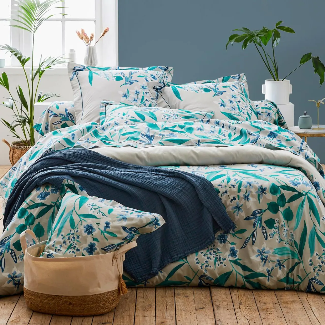 TRADILINGE Taie de traversin satin de coton (L200 cm) Frida Vert émeraude Discount