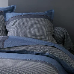 TRADI LINGE Taie de traversin satin de coton (L200 cm) Enzo e Bleu