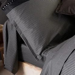 TRADI LINGE Taie de traversin satin de coton (L200 cm) Enzo e Noir Outlet
