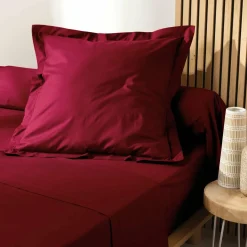 DOUCEUR D'INTERIEUR Taie d'oreiller carrée coton bio (63 x 63 cm) Biolina Bordeaux Online