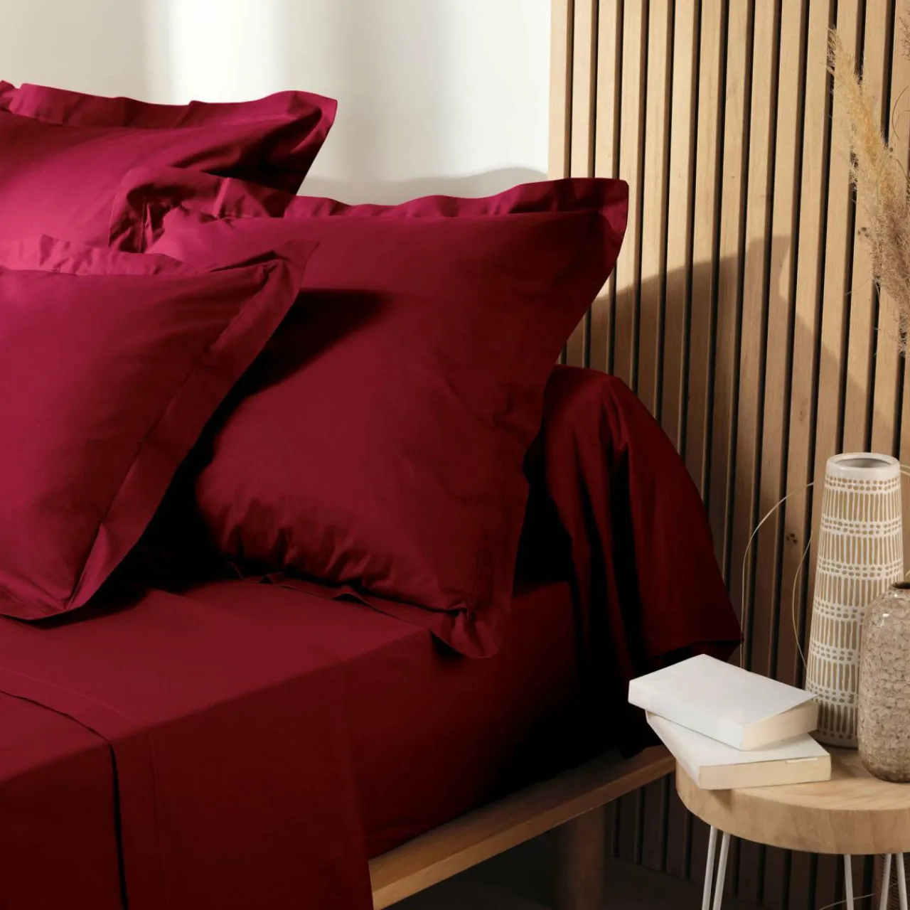 DOUCEUR D'INTERIEUR Taie d'oreiller carrée coton bio (63 x 63 cm) Biolina Bordeaux Online