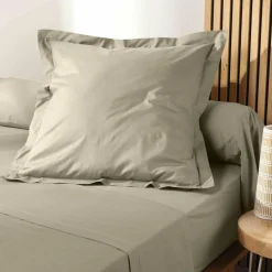 DOUCEUR D'INTERIEUR Taie d'oreiller carrée coton bio (63 x 63 cm) Biolina Taupe Discount