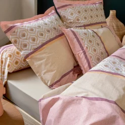 TRADI LINGE Taie d'oreiller carrée coton (65 x 65 cm) Inouk Rose Discount