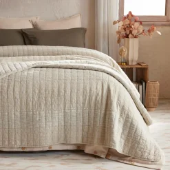 EMINZA Taie d'oreiller carrée coton (60 x 60 cm) Lena sable Beige Clearance