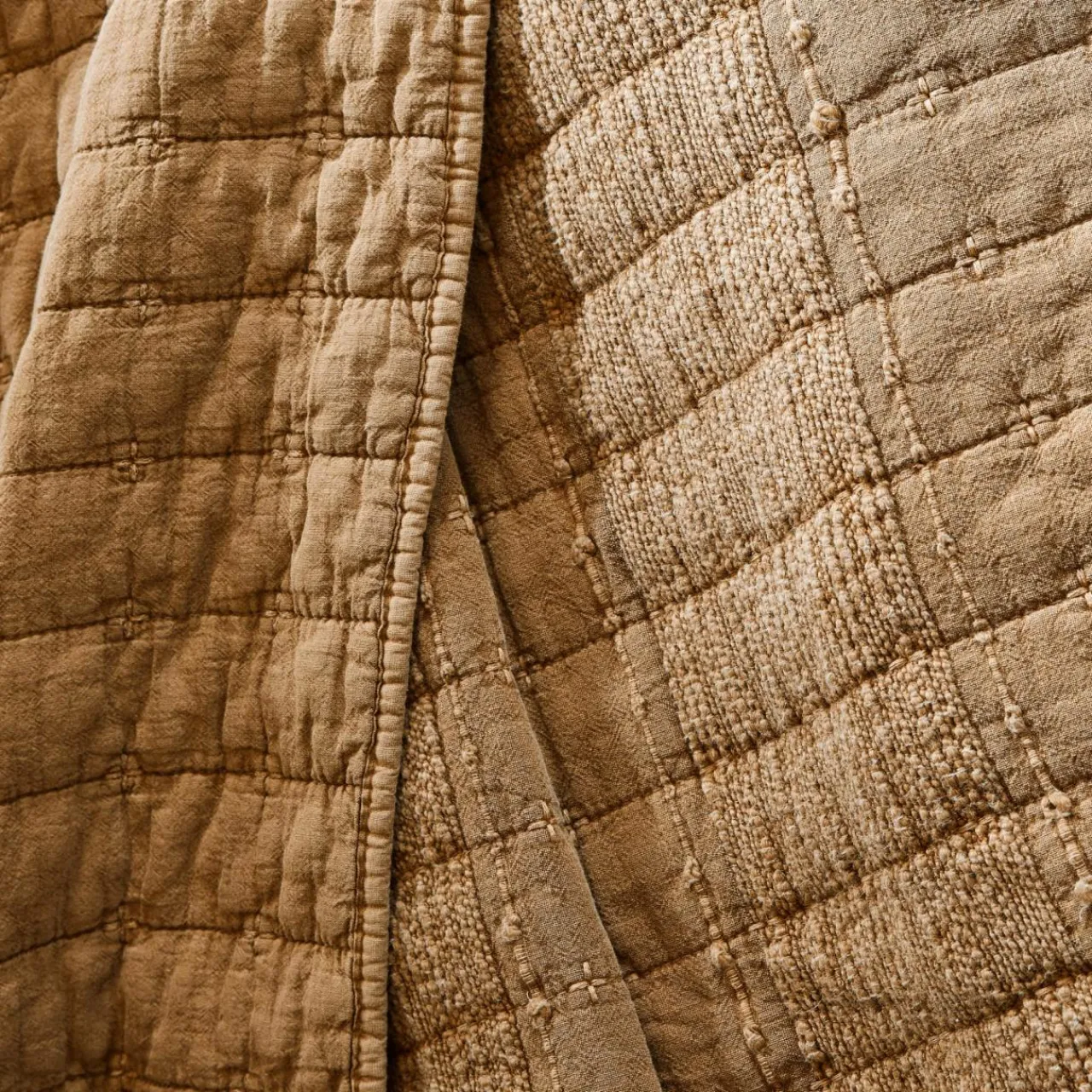 EMINZA Taie d'oreiller carrée coton (60 x 60 cm) Lena Camel New