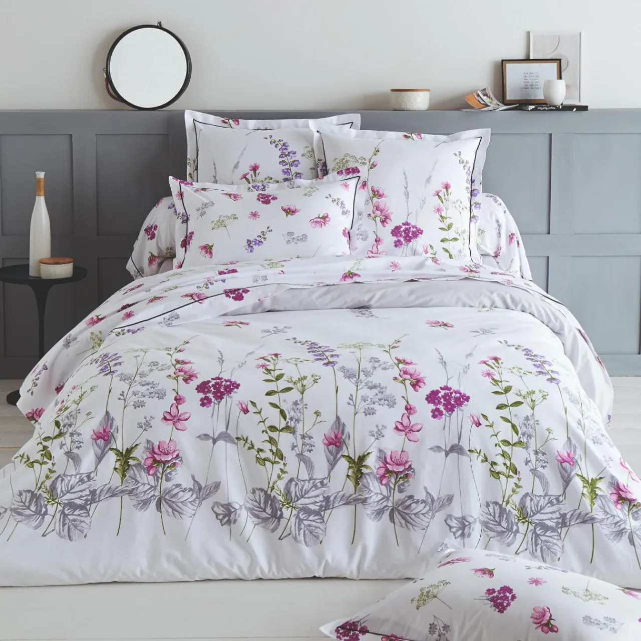 TRADI LINGE Taie d'oreiller carrée coton (65 x 65 cm) Pretty he Blanc Online