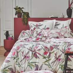 TRADILINGE Taie d'oreiller carrée coton (65 x 65 cm) Pénélope Rose