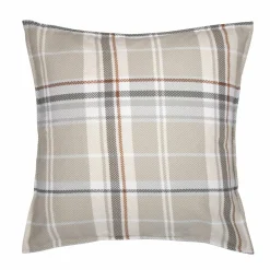EMINZA Taie d'oreiller carrée flanelle de coton (63 x 63 cm) Théa motif e Gris Discount